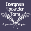 evergreen lavender farm logo purple background