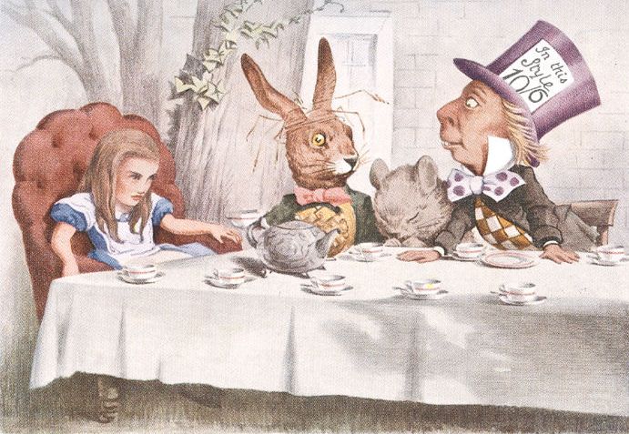 alice and friends at tea